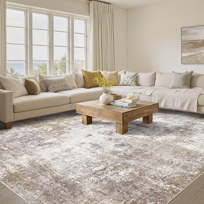 Washable 7x9 Area Rug: Modern Abstract Soft Non-Slip Indoor Rugs Home Decor - Image 2