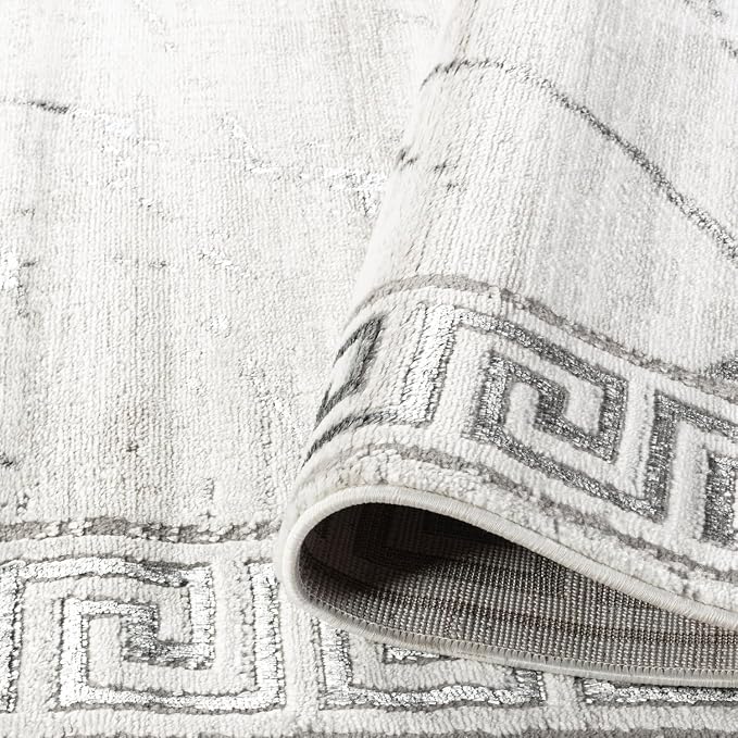 GLORY RUGS Area Rugs Marble 2x7 Cream Gray Carpet Modern Abstract Rug Living - Image 5