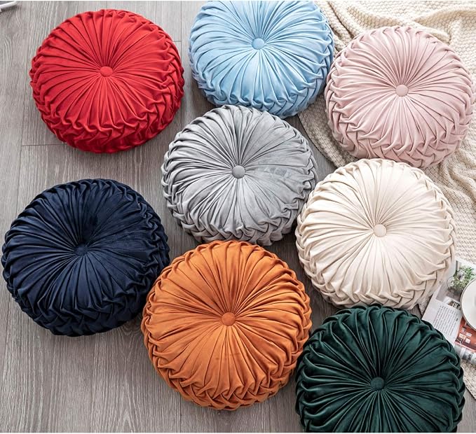 HLOVME Throw Pillow for Couch Decorative 3D Pumpkin Round Velvet Cushion for - Image 6