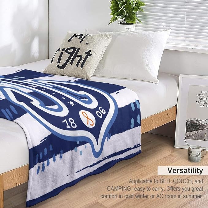 Nautical Anchor Blanket Modern Cartoon Anchor Ocean Adventure Blue White Soft - Image 3
