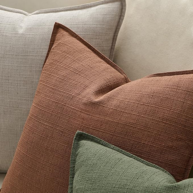 MIULEE 24x24 Decorative Euro Sham Pillow Covers, 2 Pack Large Boho Farmhouse - Image 3