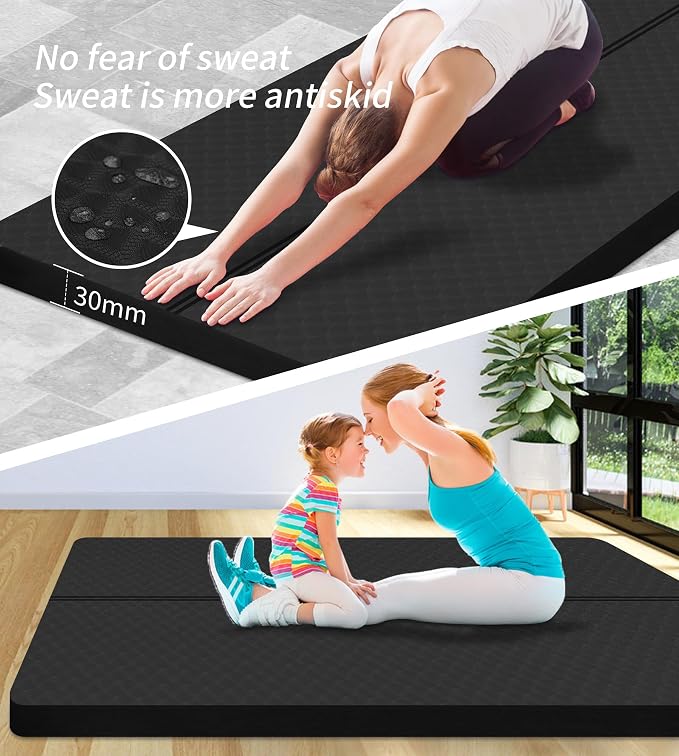 nuveti Large Exercise Mat - 15mm/20mm/30mm Thick Yoga Mat | Workout Mat - Image 6