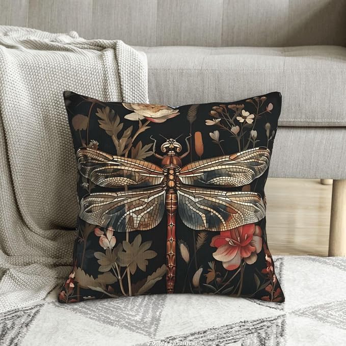William Morris Abstract Vintage Floral Dragonfly Design 18x18 inches Throw - Image 6