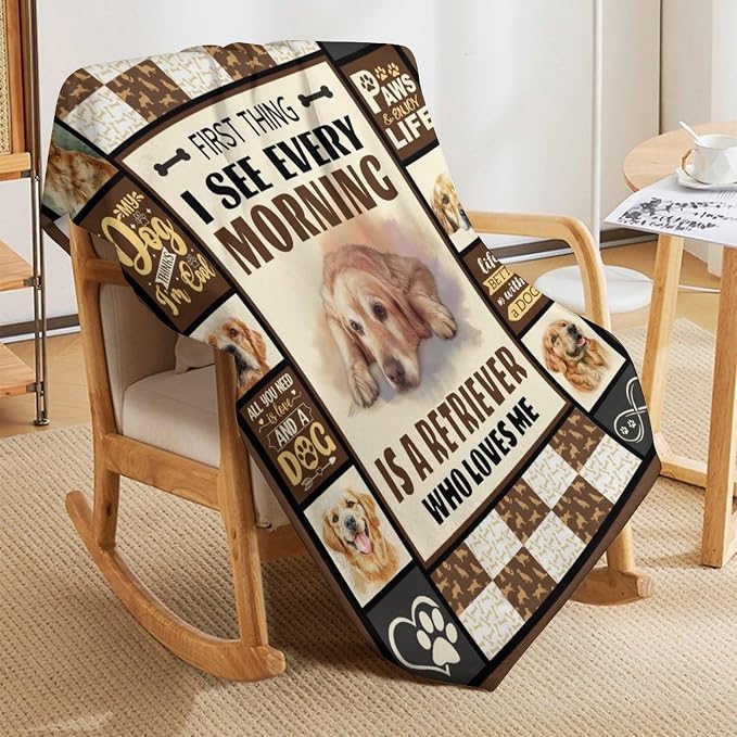 Golden Retriever Dog Print Blanket Best Dog Pet Animal Throw Blankets - Image 4