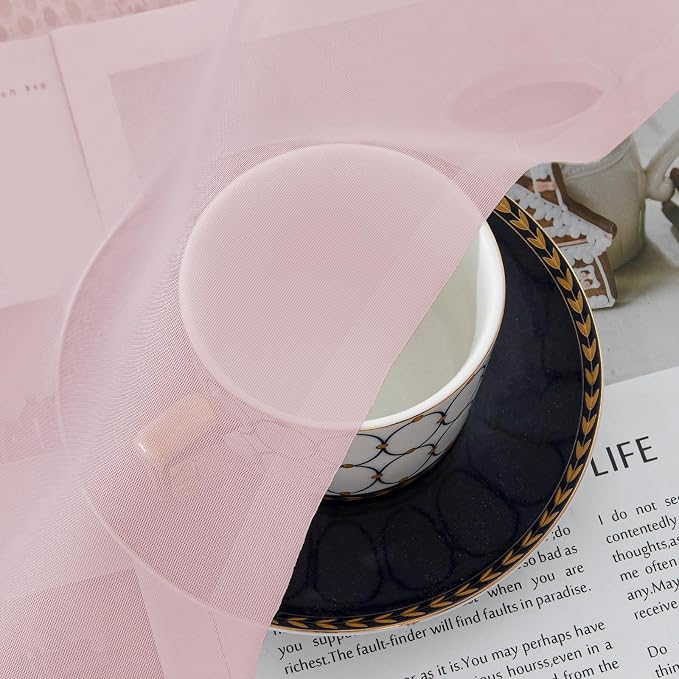 OVZME Blush Pink Sheer Valances - Image 4