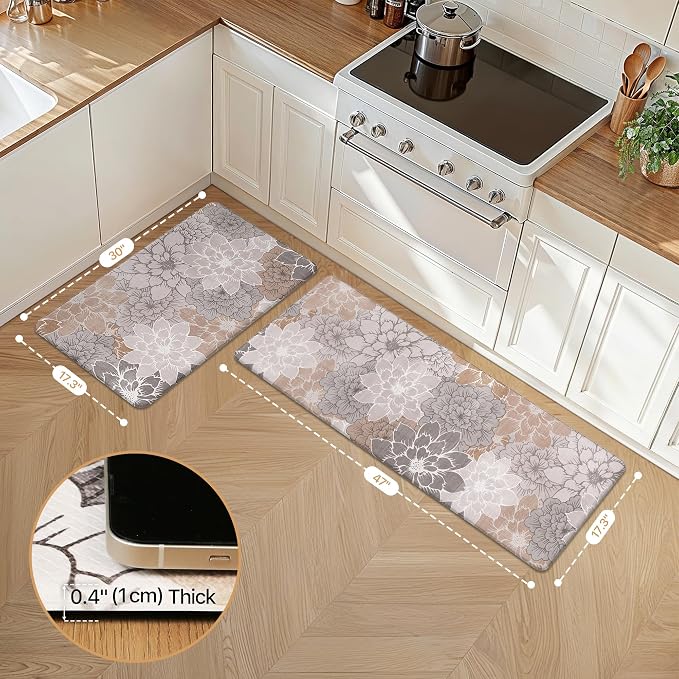 GENIMO Kitchen Mats for Floor, Kitchen Rugs Non Slip Washable Sets of 2 - Image 2
