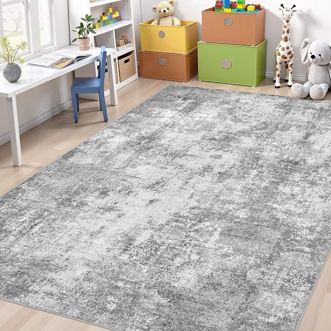 Washable 9X12 Area Rug: Modern Abstract Soft Non-Slip Indoor Rugs Home Decor - Image 5