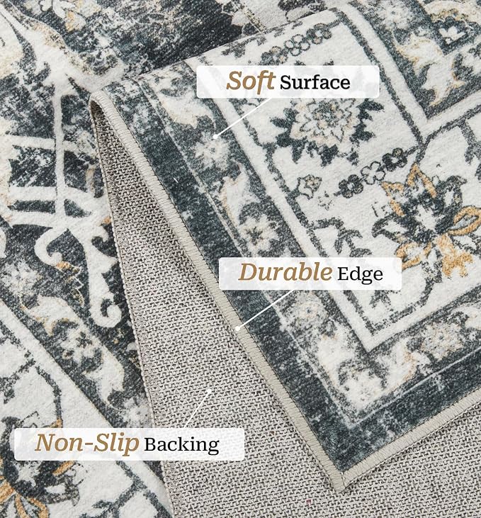 zesthome Area Rug 8x10, Ultra-Thin Washable Rugs - Image 4