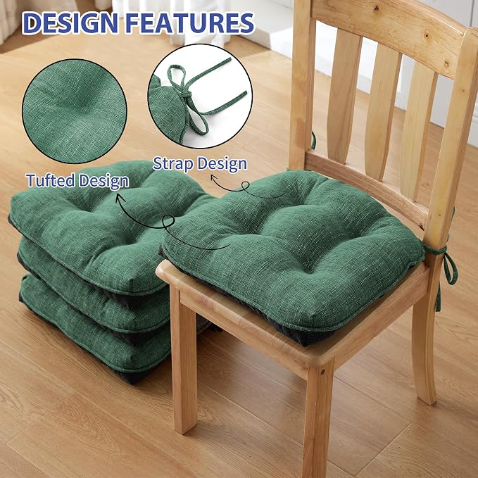Chair Cushions for Dining Chairs Set of 4, Kitchen Chair Cushions, Chair Pads - Image 4