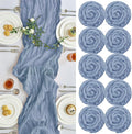 IVAPUPU 10 Pcs Cheesecloth Table Runner - 10ft Dusty Blue Boho Gauze Cheese by IVAPUPU