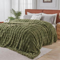 Lotus Karen Faux Fur Throw Blanket Dark Green by LotusKaren
