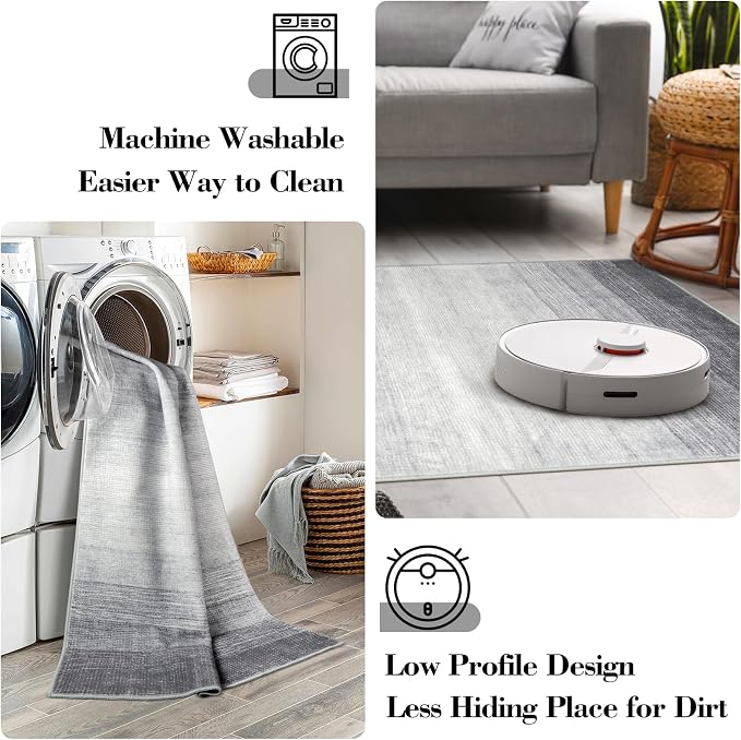 Wonnitar Modern Ombre 6x9 Grey Area Rugs - Image 5
