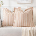 MIULEE Pack of 2 Orange Throw Pillow Covers 24x24 Inch Striped Farmhouse Couch by MIULEE