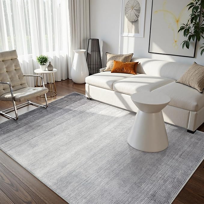 Wonnitar Modern Ombre 5x7 Grey Rugs by Wonnitar