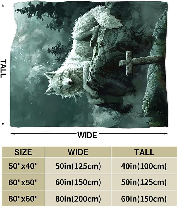Wolf Christian Throw Blanket - Image 5