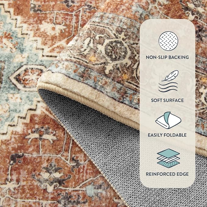 Lahome Oriental Washable Rug, 3x5 Rugs - Image 7
