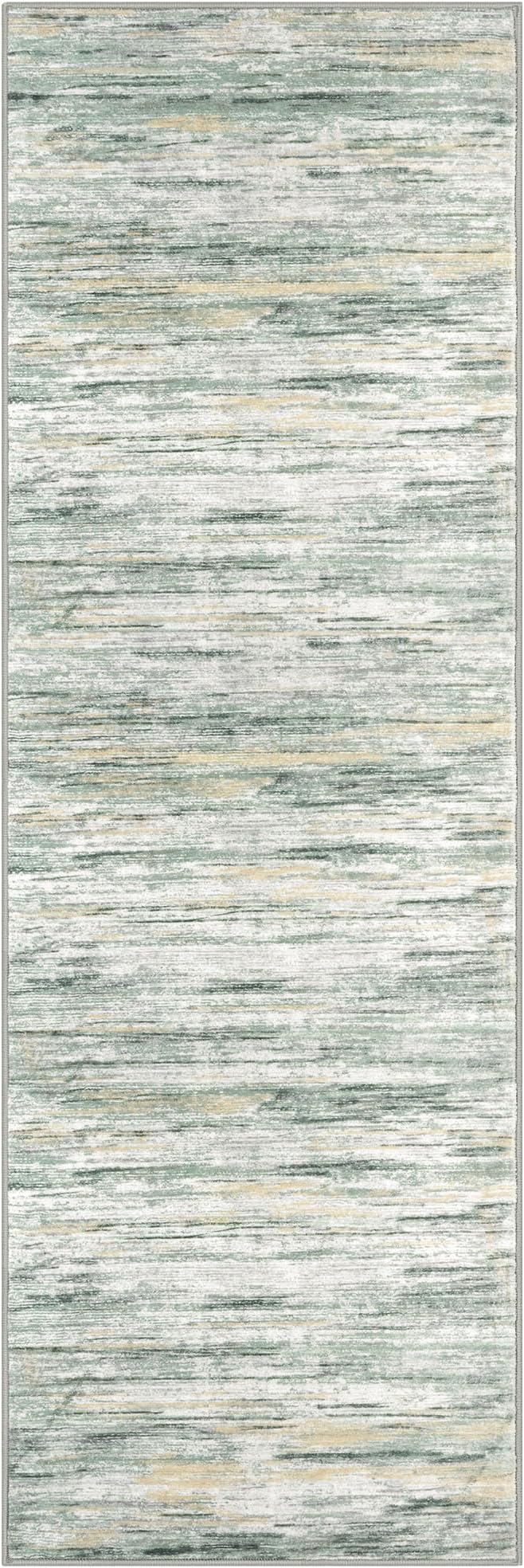 2x6 Modern Abstract Runner Rug for Hallways, Non-Shedding Washable Rug for - Image 8