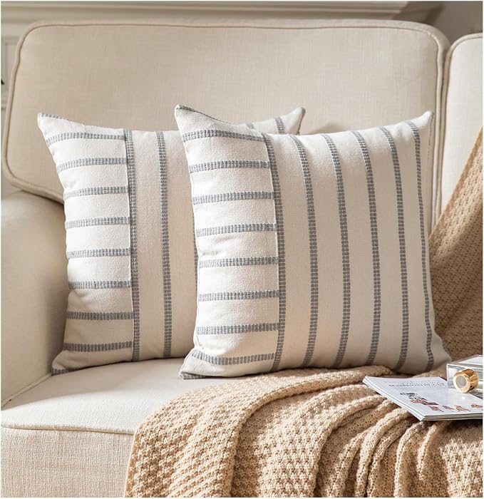 Caflife Boho Throw Pillow Covers 20x20 Set of 2 Soft Farmhouse Decorative Couch by Caflife