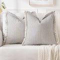 MIULEE Pack of 2 Navy Blue Pillow Covers 18x18 Inch Striped Farmhouse Couch by MIULEE