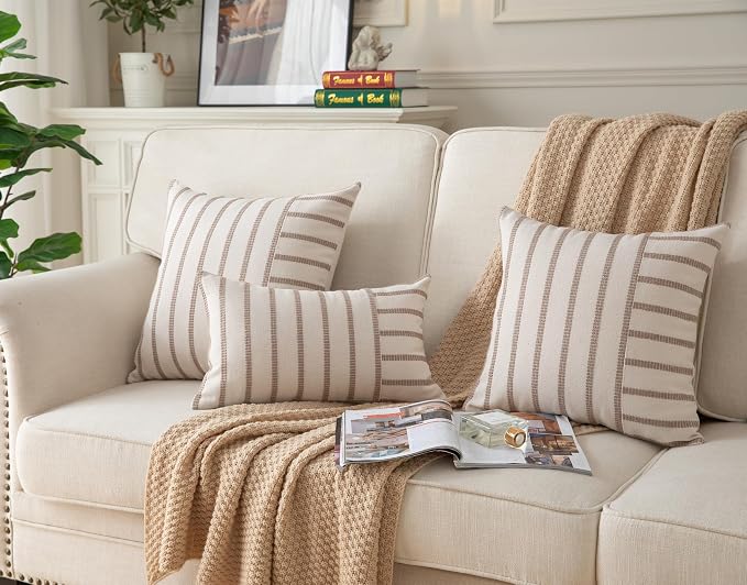 Caflife Boho Throw Pillow Covers 12x20 Set of 2 Soft Farmhouse Decorative Couch - Image 5