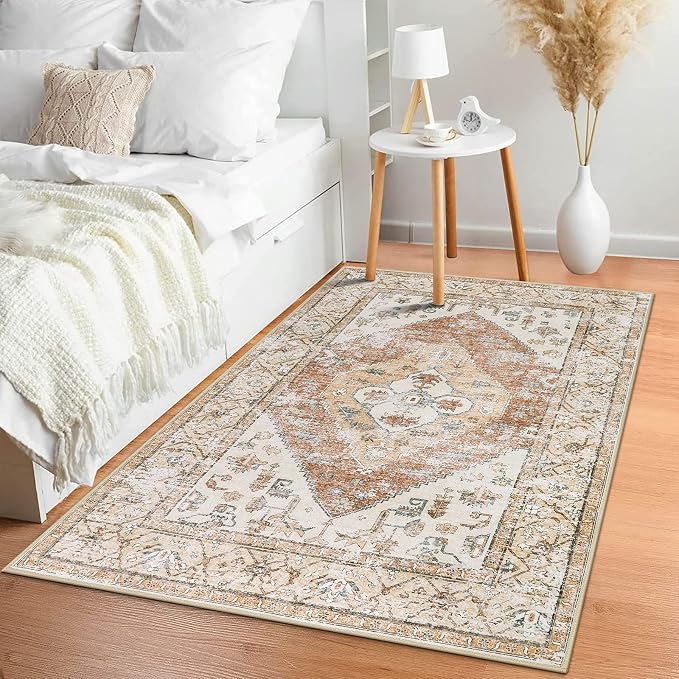 Lahome Boho Washable Living Room Area Rug 3x5 Throw Non-Slip Rugs - Image 5