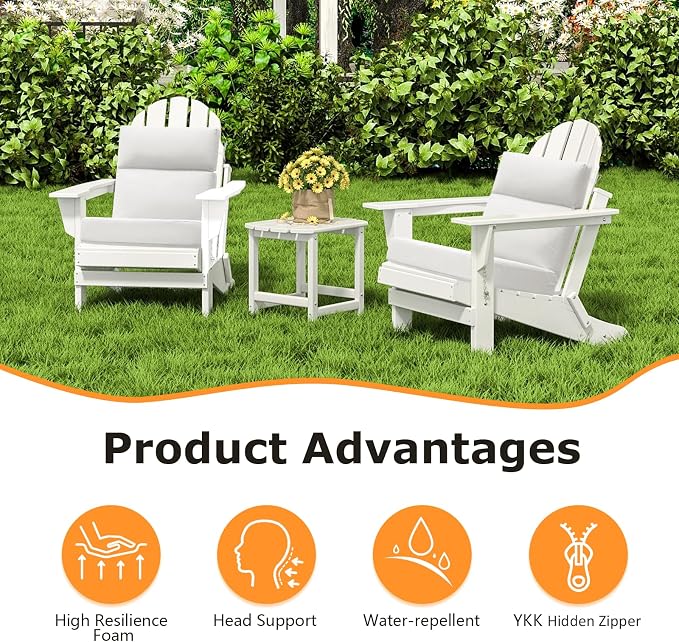 Outdoor High Back Chair Cushion Seat Pads, 44 x 21 Inch Water-Repellent & - Image 2