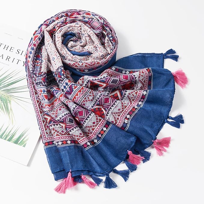 Scarf for Women Lightweight Soft Floral Leopard Printed Scarves Fall Winter - Image 4