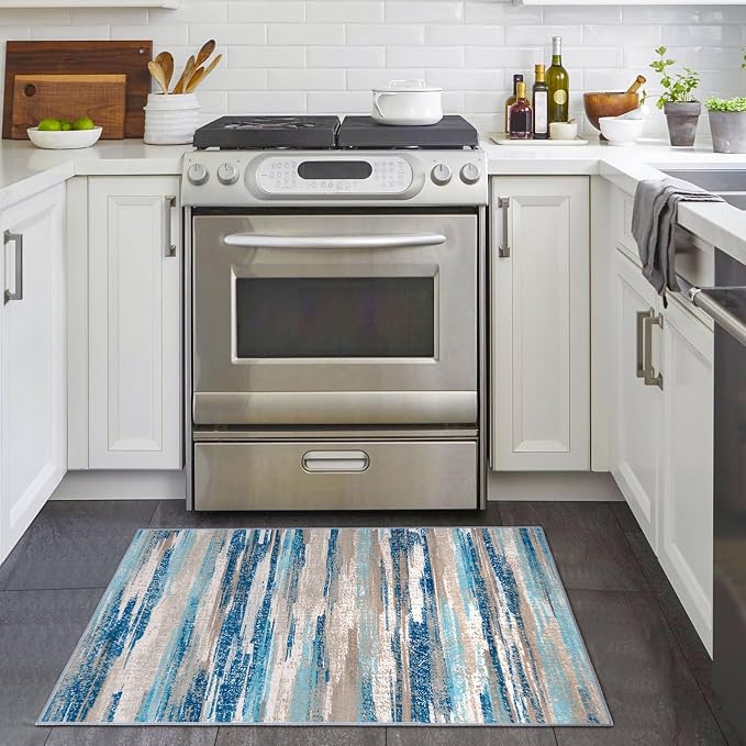 Small Abstract Area Rug, Entryway Rug Washable Door Mat Indoor Entrance - Image 2