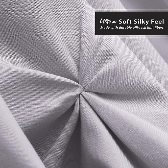 Nestl Grey Lavender Bed Skirt Full Size, Pinch Pleat Full Bed Skirt, Hotel - Image 5