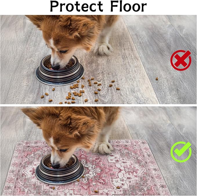 Pet Food Mats for Floor, Absorbent Dog Mat for Food and Water Dispenser Mat - Image 3