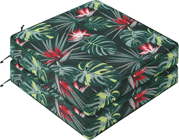Favoyard Outdoor Chair Cushion 22 x 22 x 3 In Waterproof Pattern Fade Resistant by OutdoorFurnitureAccessories
