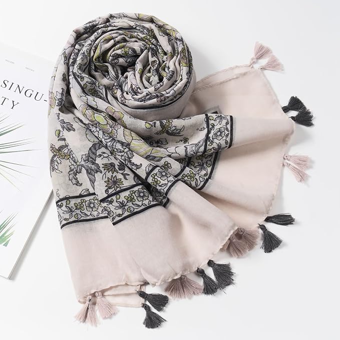 Scarf for Women Lightweight Soft Floral Leopard Printed Scarves Fall Winter - Image 4