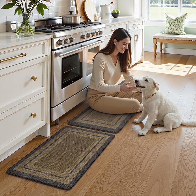 KIMODE Anti Fatigue Kitchen Mats, Boho Distressed Kitchen Floor Mats - Image 9