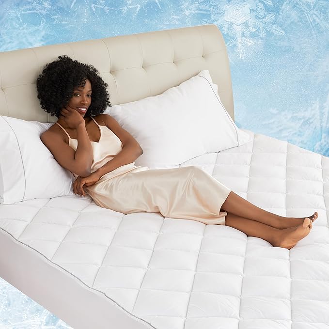 Sunflower Cooling Quilted Twin XL Mattress Protector, Mattress Pad Twinxl Chill - Image 7