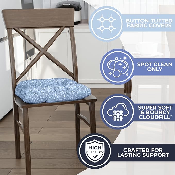 Klear Vu Gripper Overstuffed Universal Non-Slip Dining Chair Cushions - Image 2