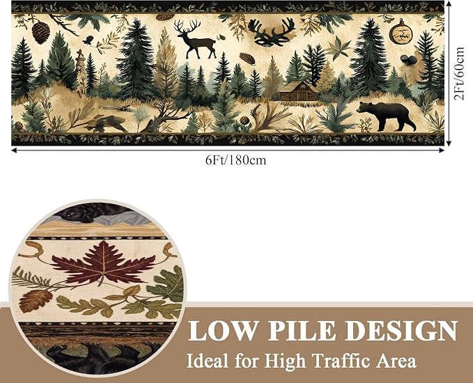Brown Bohemian Bear Runner Rug 3.3x7ft - Image 2