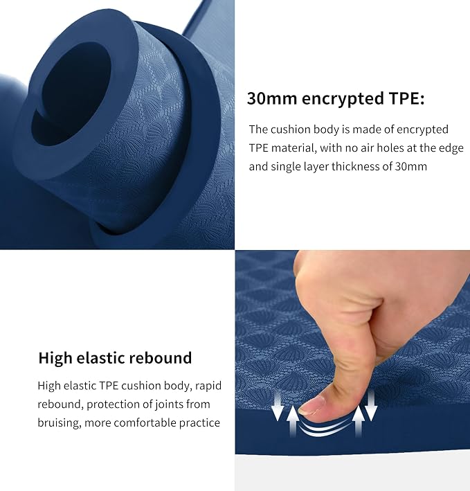 nuveti Large Exercise Mat - 15mm/20mm/30mm Thick Yoga Mat | Workout Mat - Image 5