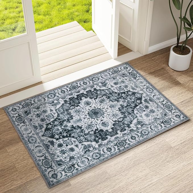 WILLSUN Washable Area Rugs, 2x3 Non-Slip Boho Small Area Rugs - Image 2