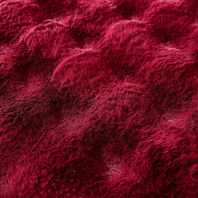 Christmas Faux Fur Decorative Throw Pillow Cover Plush Thick Bubble Pillow - Image 4