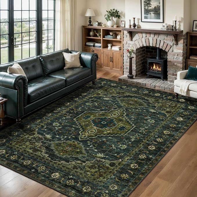 Tangsoo Green 5x7 Washable Rugs by Tangsoo