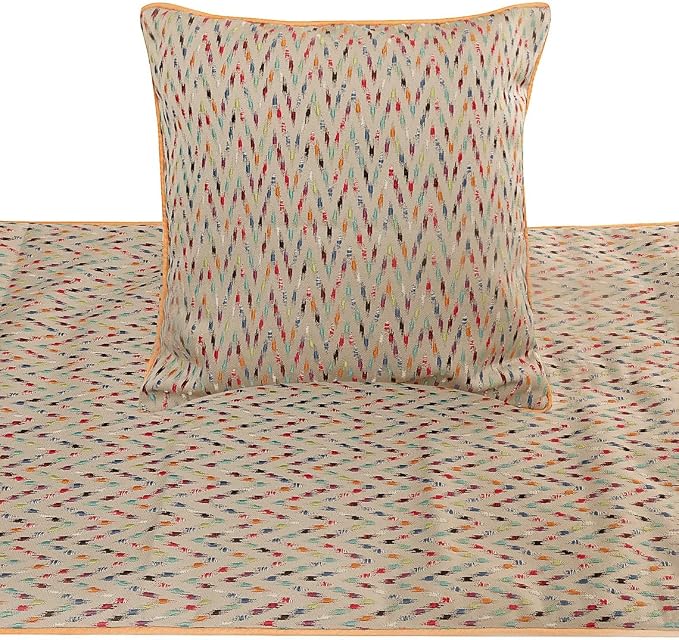 The HomeCentric King Queen Twin Beige & Multicolor Luxury Full 68"x18" Bed - Image 2