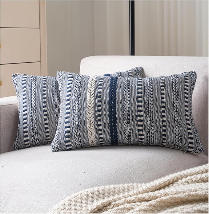 Boho Throw Pillow Covers 12x20 Inch Set of 2, Farmhouse Decorative Couch Pillow by Cethom