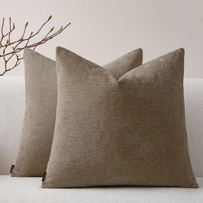 a moment Pack of 2 Decorative Chenille Throw Pillow Covers by amoment