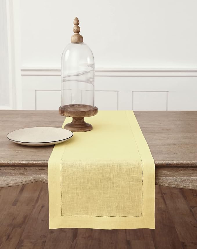 Solino Home Linen Yellow Table Runner 132 Inches Long by SolinoHome