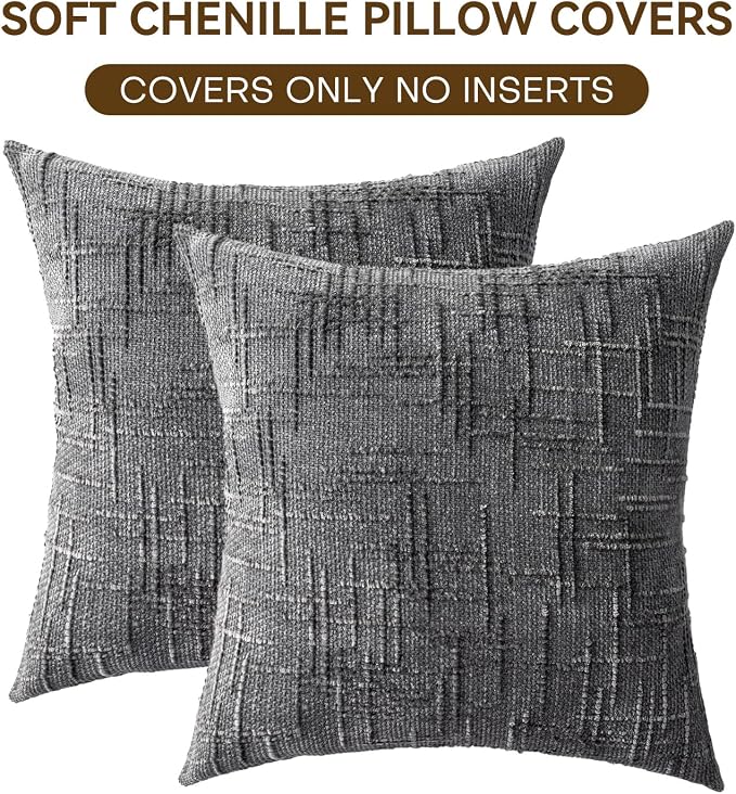 Decorative Throw Pillow Covers 22x22 Inch Set of 2, Soft Solid Farmhouse - Image 4