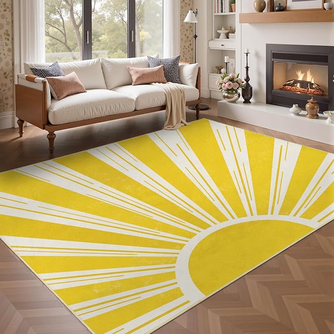 Outdoor Indoor Area Rug Boho Sun Washable Outdoor Patio Rugs Medieval Aesthetic - Image 3