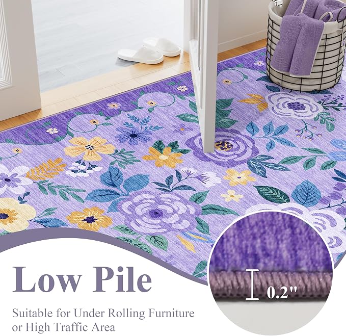 DUKINO 6x9 Area Rug, Floral Rugs - Image 6