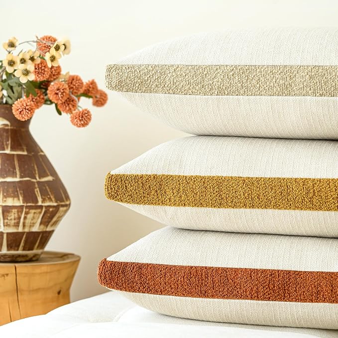 a moment Loop Yarn Linen-Like Pillow Cover Natural Soft Decorative Throw Pillow - Image 4