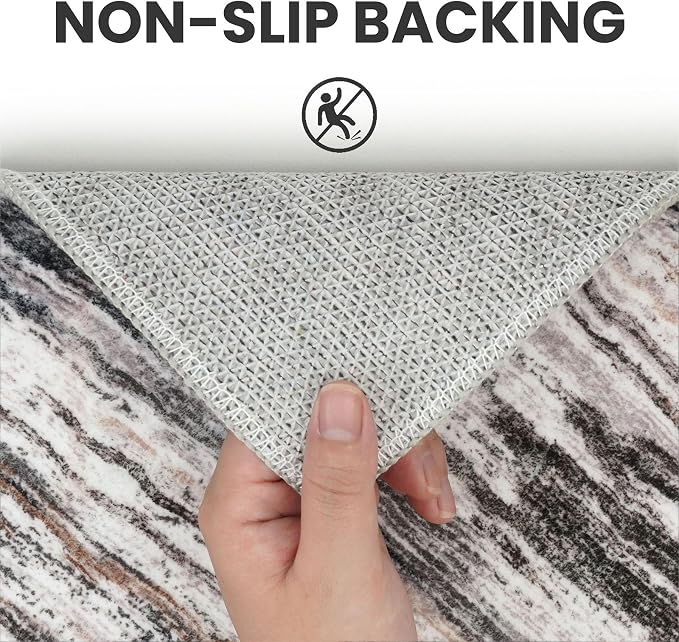 2x6 Modern Abstract Runner Rug for Hallways, Non-Shedding Washable Runners for - Image 6