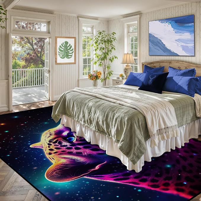 6' x 9' Galaxy Leopard Rug Fierce Panther Area Rugs - Image 7